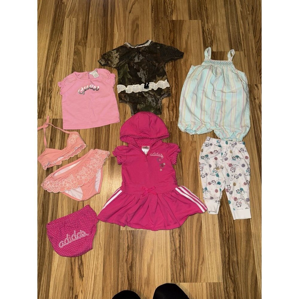 Baby Girl Lot 6 6/12 Months Y2K VTG Janie And Jack Guess Adidas Disney Marie